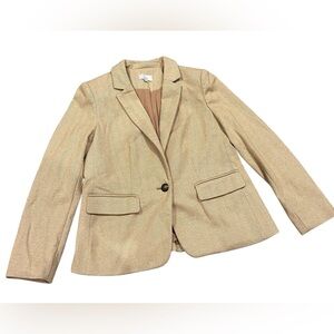 LOFT Tan Herringbone Blazer Jacket